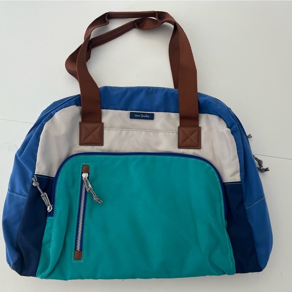 Vera Bradley Cool Lagoon Go Anywhere Carry-On Lighten Up Travel Duffle Bag NWOT - Picture 1 of 16